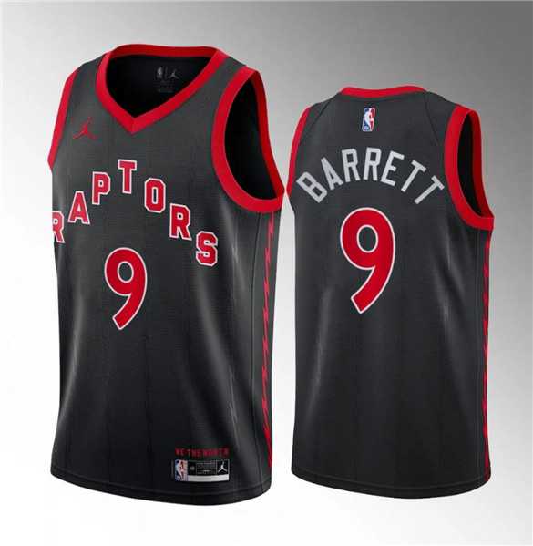 Mens Toronto Raptors #9 RJ Barrett Black Statement Edition Stitched Basketball Jersey Dzhi